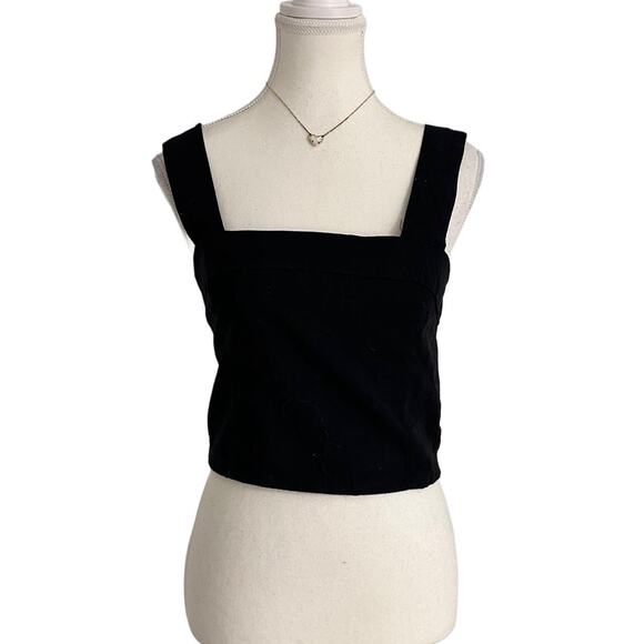 Abercrombie & Fitch Black Womens Square Neck Tank Size Medium - Picture 1 of 6